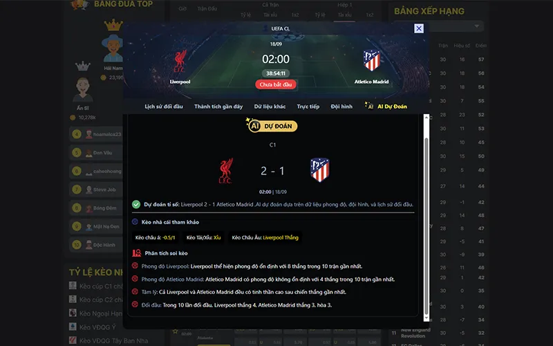 Dự đoán kết quả AI Liverpool vs Atl Madrid 02h00 ngày 18/9/2025
